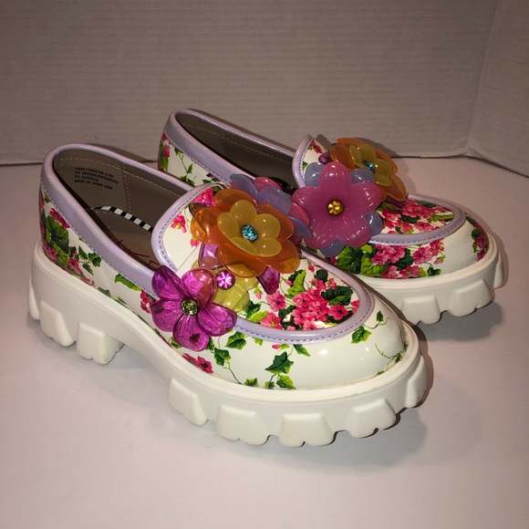 Betsey Johnson Vinie Floral Platform Loafer Shoes Cottagecore Sz 5.5 - Picture 4 of 7